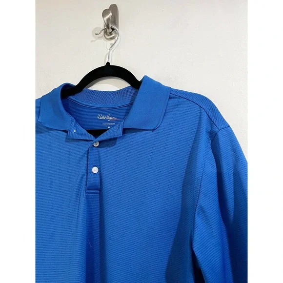 Walter Hagen Blue Striped Moisture Wicking Golf Polo Shirt Men’s Size Medium - Picture 3 of 6